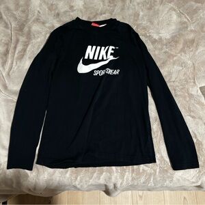 Nike Black Long Sleeve Sportswear Tee with White Logo